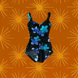 Floral vintage one piece bathing suit